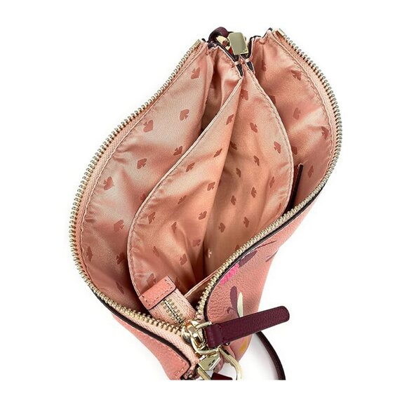 Kate Spade New York Triple Gusset Crossbody - Dusk Buds Pink Multi - Picture 4 of 7